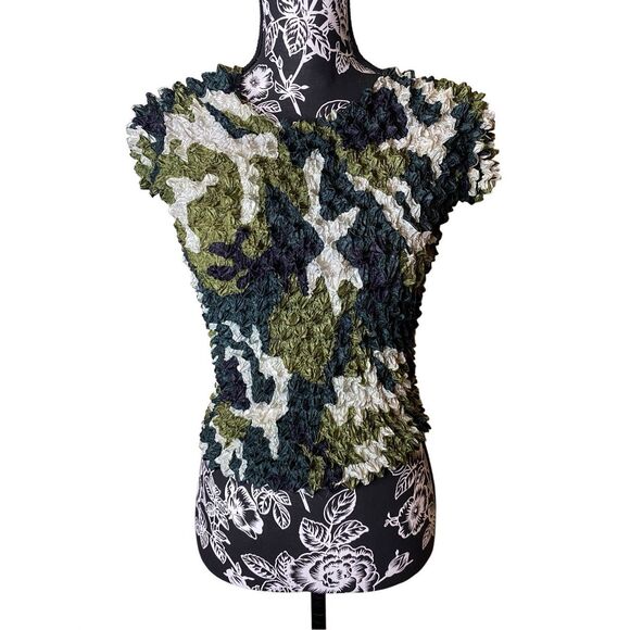 Vintage 90s Popcorn Top T Shirt Blouse Coquette Cottage Fairy Hippie Nostalgia - Picture 1 of 11